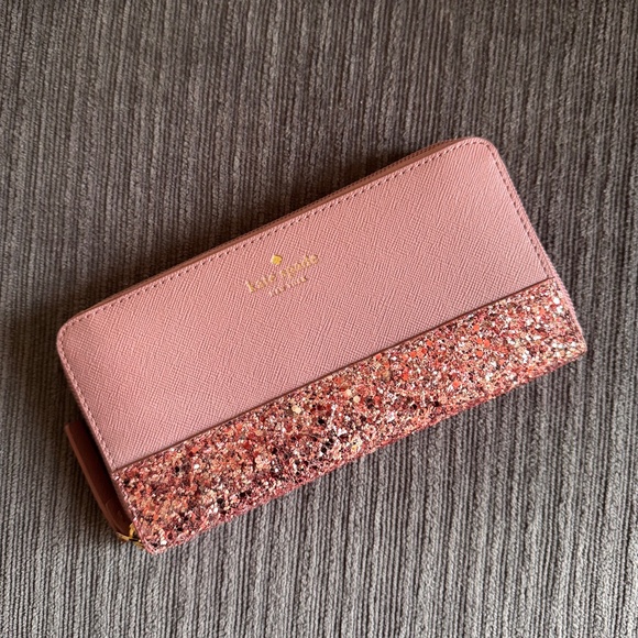 Pink Glitter Kate Spade Wallet - Picture 1 of 3